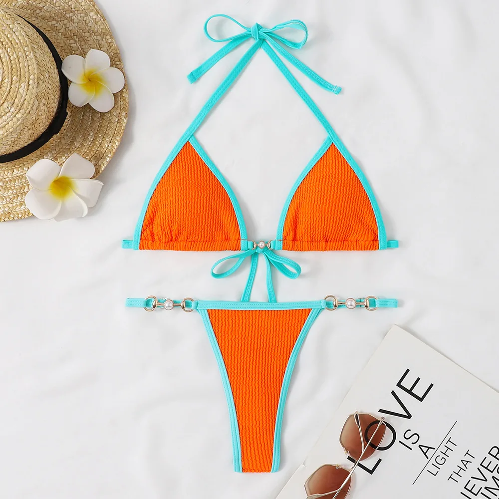 Sexy Neon Micro Swimwear Thong Bikini 2024 Women Two Pieces Swimsuits Swimming Bathing Suit Brazilian Bikinis Set Mujer Biquini