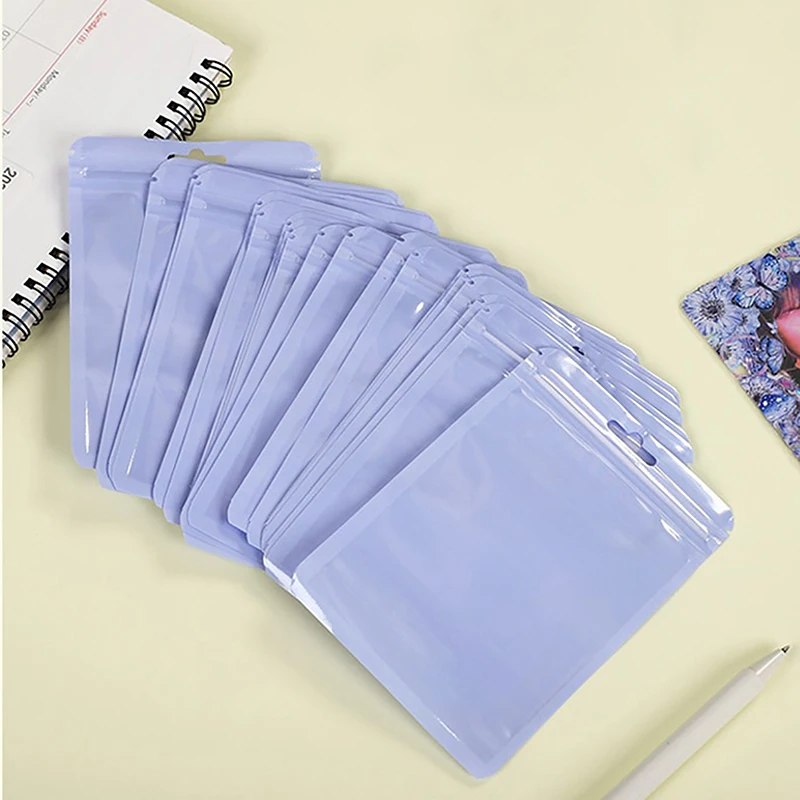 4.13 * 5.91in การ์ด Toploader ถุงเก็บ ziplock ไอดอลเกาหลีปิดผนึกได้เคสป้องกันขนมมาการองสีลูกกวาดสามารถเปิดใหม่ได้