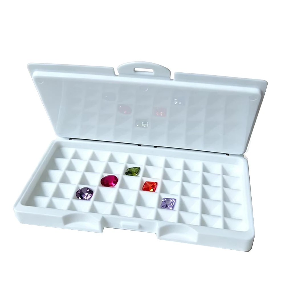 3-10mm Gemstone Storage Box 50/100 Grids Loose Diamond Collection Case Stone Packaging Box White Gems Jewelry Organizer Box Tray