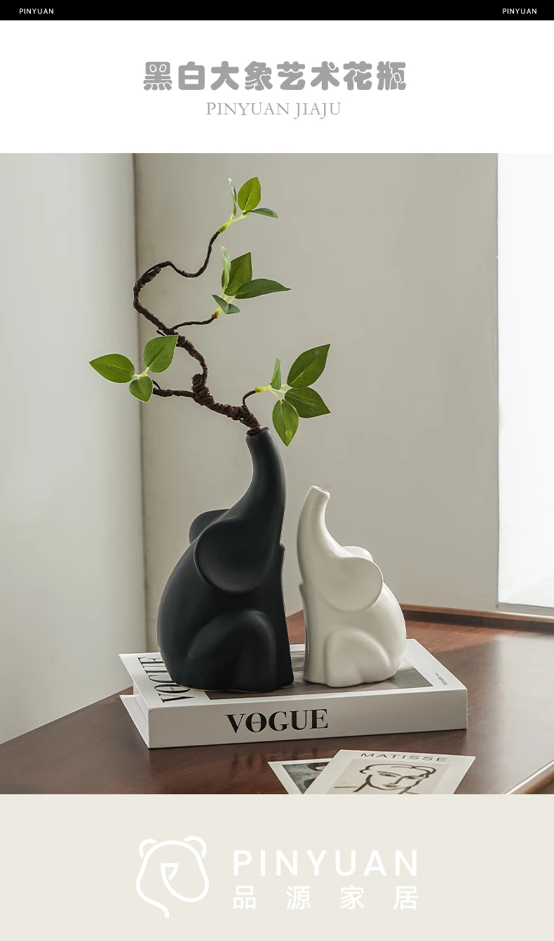 

modern elephant vase, living room housewarming, giving away the entrance, handicrafts, living room decoration flower pot