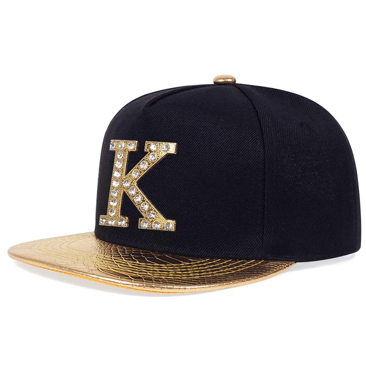 Unisex K Letter Label With Drill Hip-hop Hats Spring Autumn Outdoor Adjustable Casual Baseball Caps Sunscreen Hat