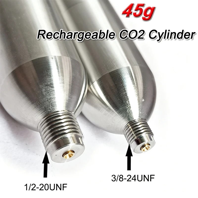 High Pressure 45g Cylinder Refillable Co2 Cartridge for Beer Barrel Brewed Keg Pneumatic Maintenance Outdoor Life Jacket Airbag