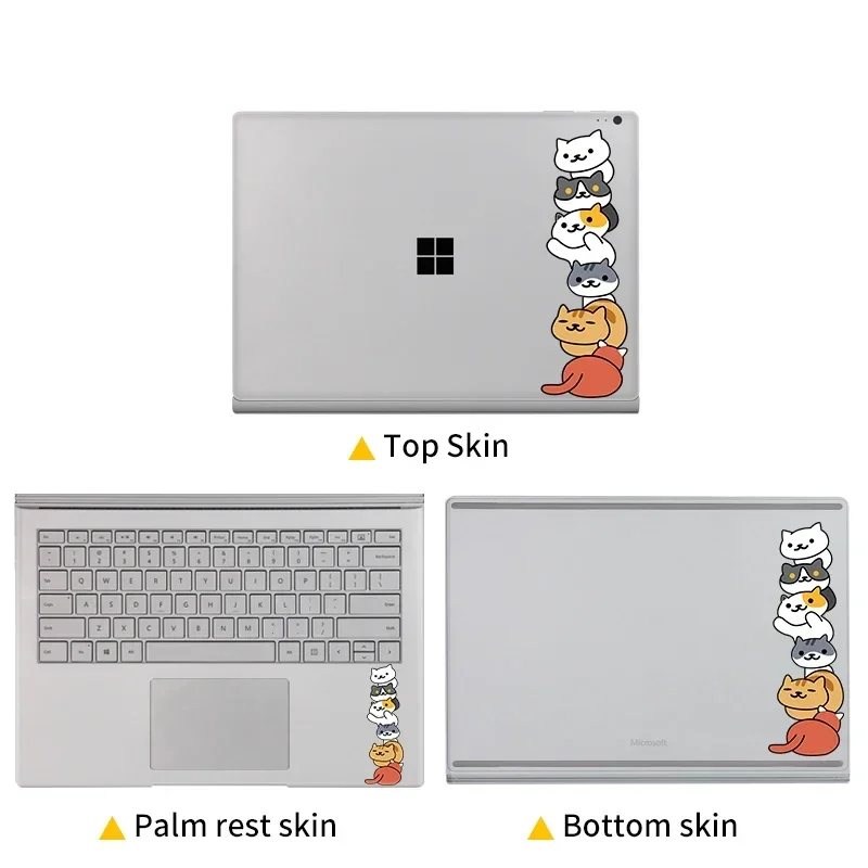 Full Protective Laptop Skins for Surface Laptop 5/3/4 13.5  15 cartoon pattern Vinyl Sticker for Surface Book 2 13.5 15 inch