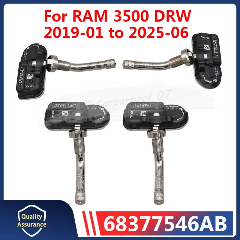 

68377546AB TPMS 434 МГц Датчик шин 4 шт. для RAM 3500 DRW 2019 2020 2021 2022 2023 2024 2025 Система контроля давления в шинах
