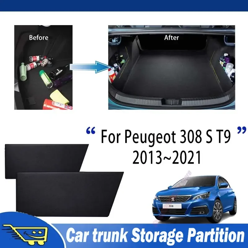 For Peugeot 308 S T9 2013~2021 2015 2018 2020 Trunk Storage Partition Multifunction Storage Auto Interior Parts