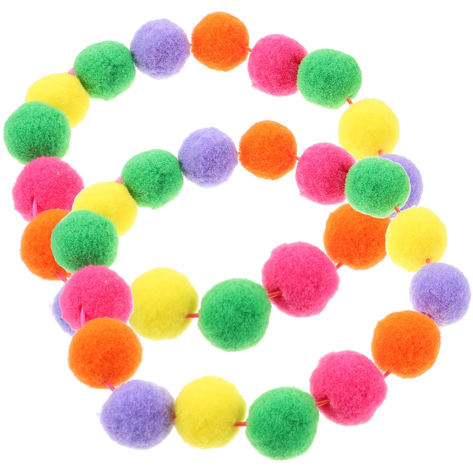 

2 Pcs Elastic Cat Collars Pet Plush Ball Design Cartoon Puppy Colorful Hairball Portable Dog