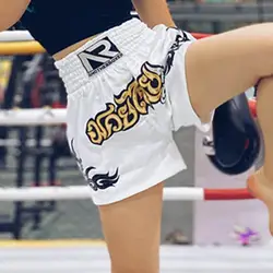 Pantalones cortos de boxeo con diseño de cordón para adultos y niños, pantalones cortos de artes marciales para niños y niñas, pantalones cortos deportivos de lucha, Muay Thai