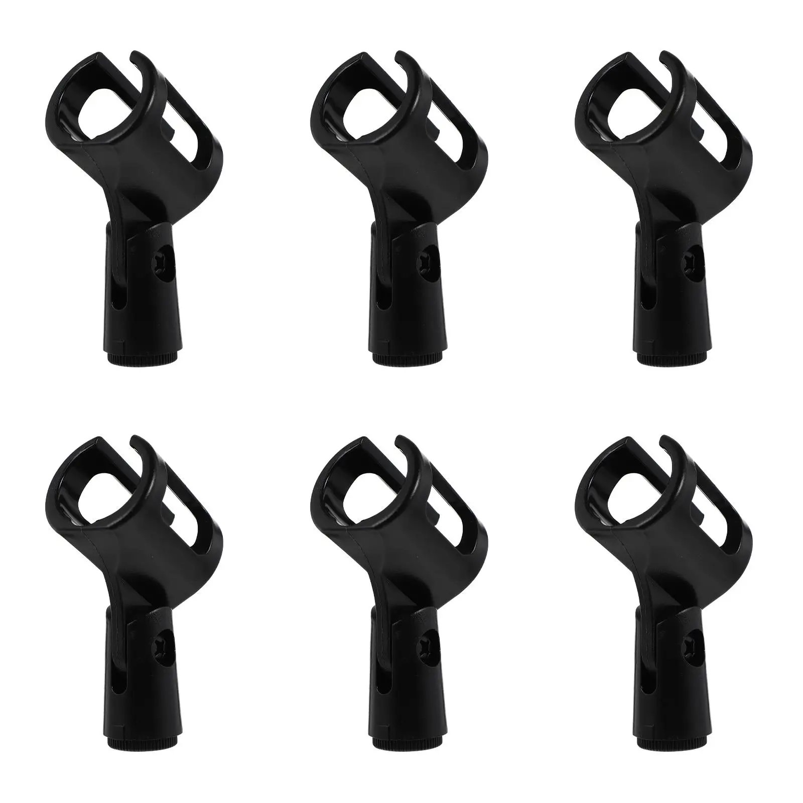 

6 Pcs Microphone Clip H-shaped Adjustable Mount Holders Black 2 5-3 8cm Support Portable Lifter Conference Room Home Live Table