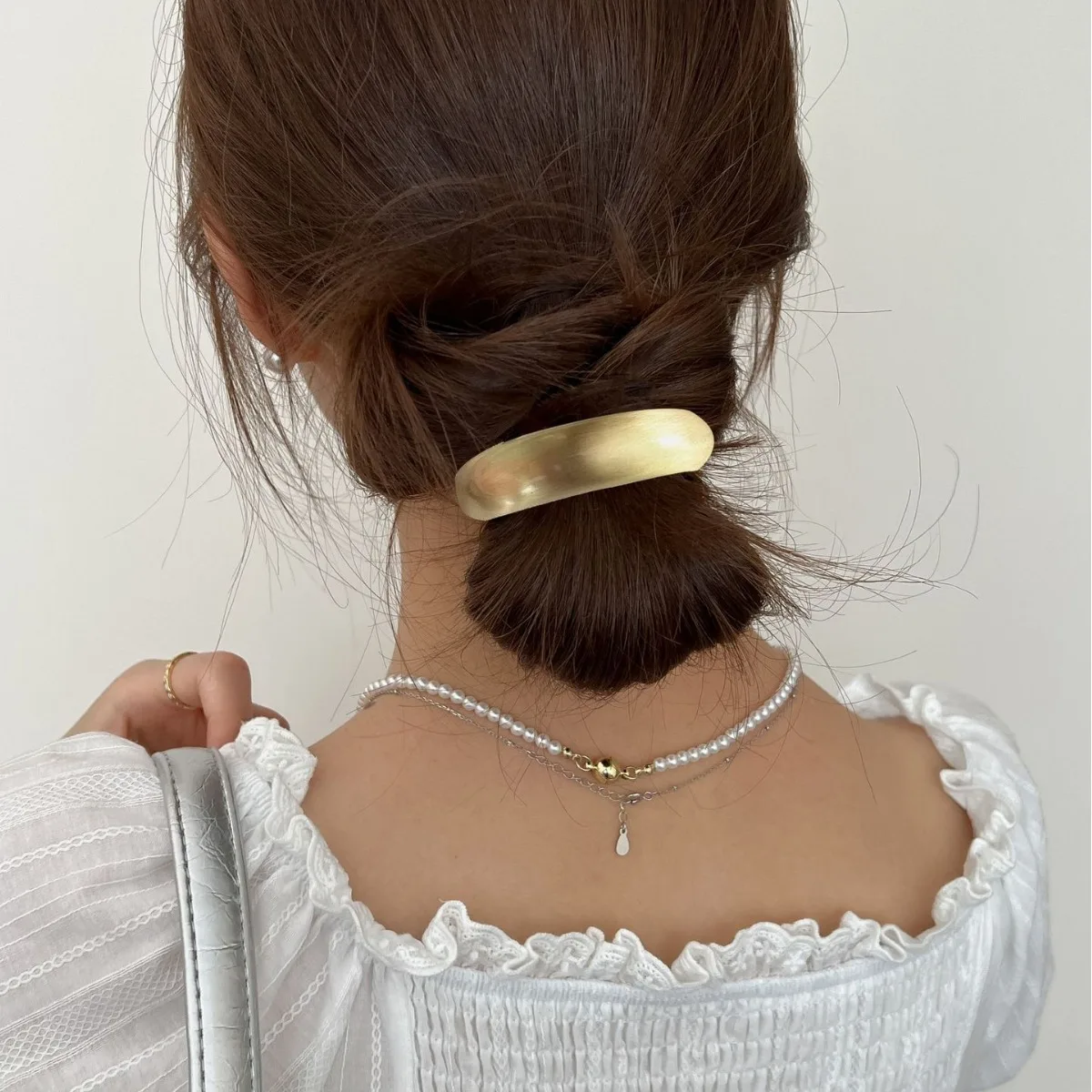 

Simple Cold Metal Hair Rope Allergy Free Non Rust Ring for Bun Hairstyle Daily Wear