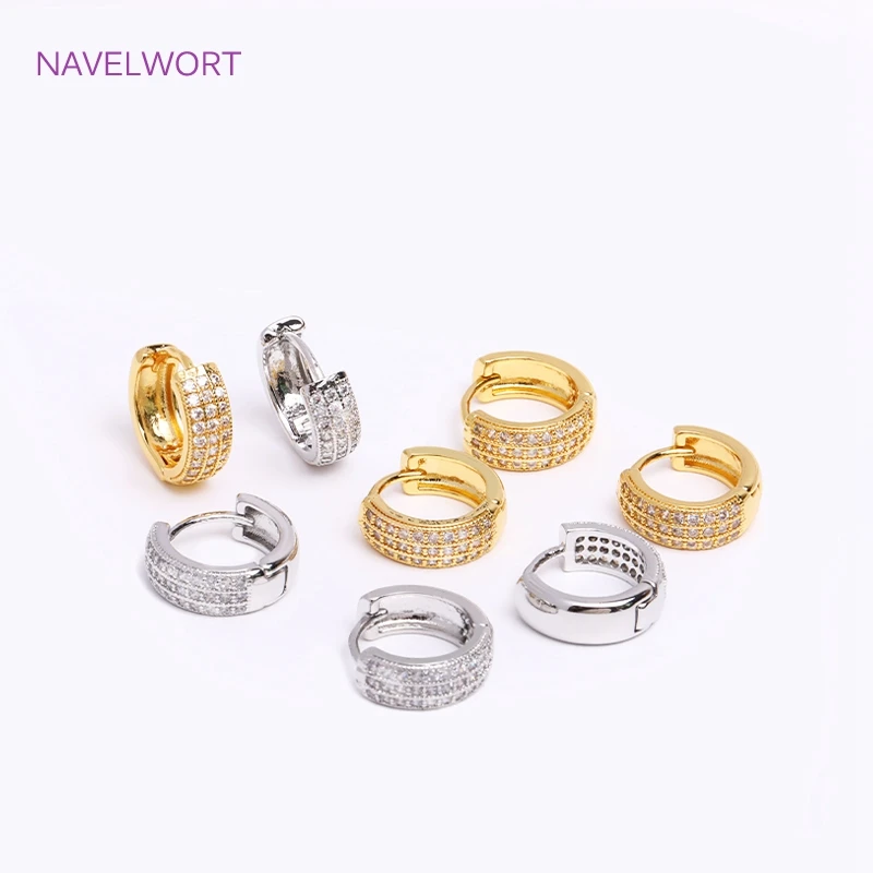 Trendy Geometric Huggies Earrings Hoop Earring,Brass Inlaid Zircon Twist Round Earring Fashion Jewelry Party Gifts For Women