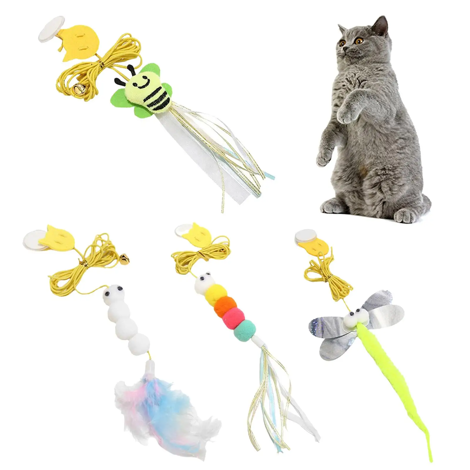 Funny Pet Cat Teaser Toy Interactive Toy Training Kitten Playing Retractable