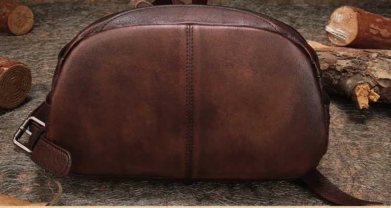 2020 New Leather Backpack Female Large Capacity School Backpack Casual Bags Niche Handmade Soft Cowhide Leather Retro Women BJYL