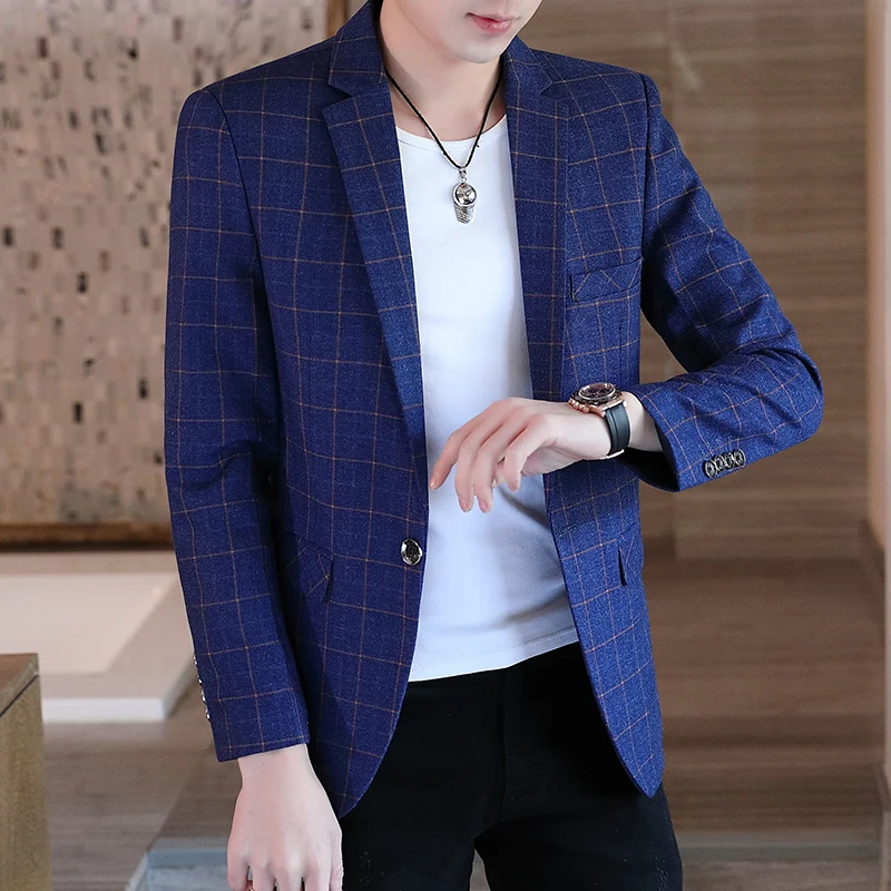 

Men's Casual Cheered Waistcoat Briti Sle Slim Fit Youthful Faionable Spring Autumn Outerwear Ele Gentleman Suit