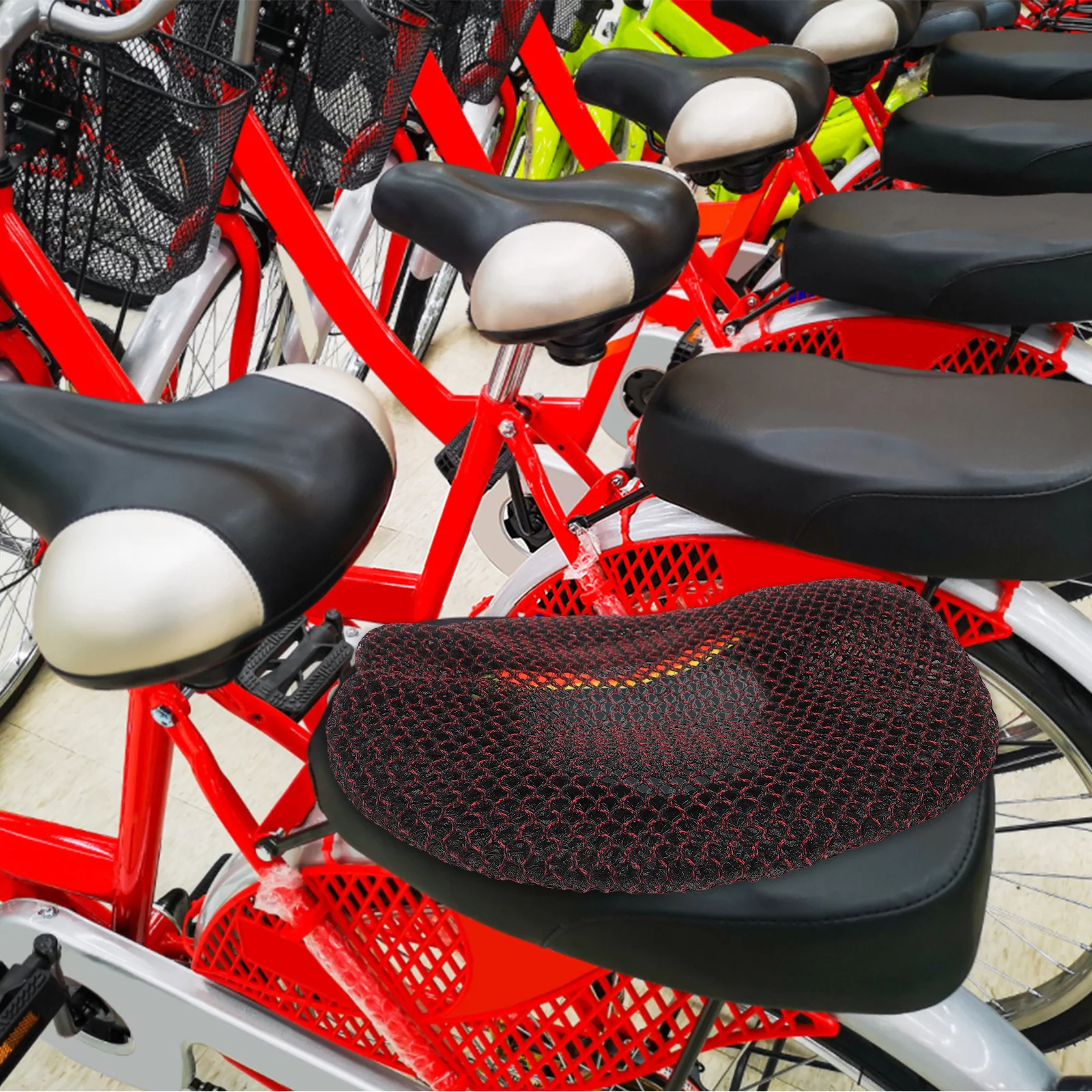 

Electric Bike Seat Cover Elastic Breathable Cushion For E-Bike Saddle Protector Comfortable Fit Cycling Seats