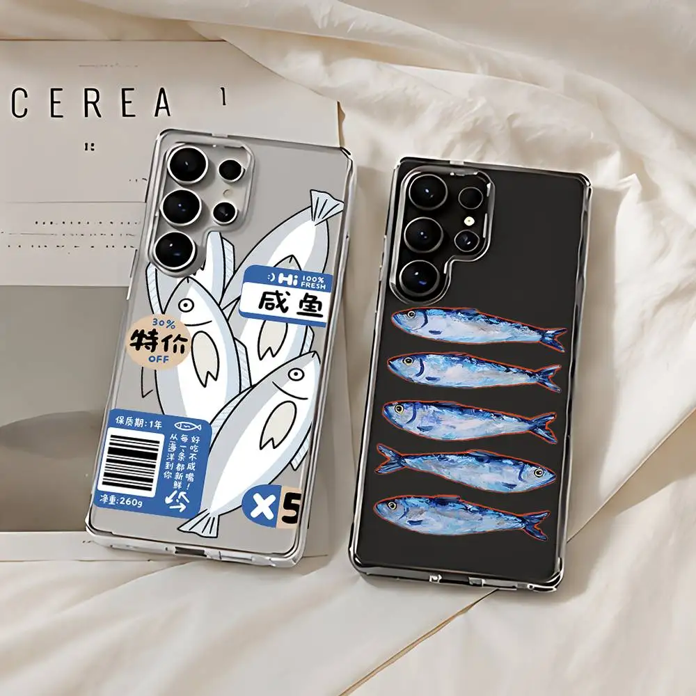 Discounted Salted Fish Silicone Phone Case For Samsung Galaxy S21 S22 S23 S24ULTRA S25ULTRA FE Ultra Plus5G A52S S26 Cover