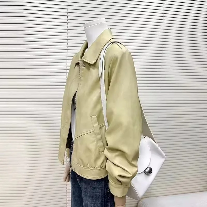 2025 nuove donne giacca di pelle dell'unità di elaborazione delle donne coreano autunno moda breve casual tutto-fiammifero in pelle femminile in pelle allentata signora Outerwea