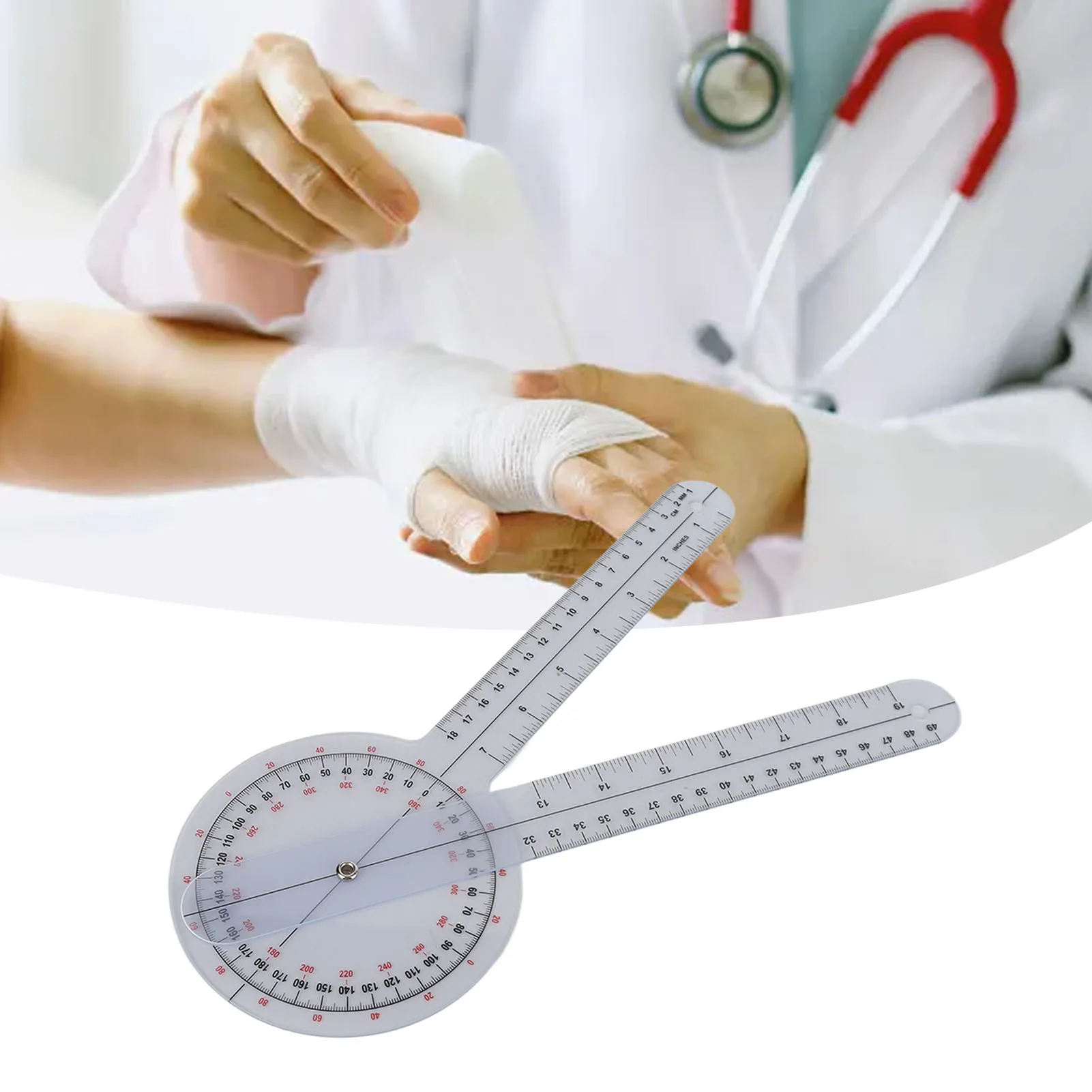 Joint Goniometer Transparent Professional Strong Easy To Read Plastic Accurate Measurement Portable for Home