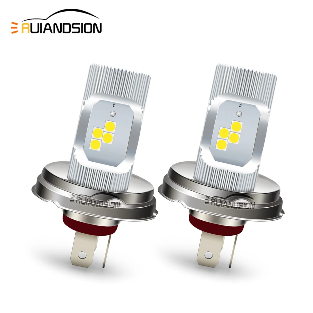 

RUIANDSION R2 P45T LED 8×3030 Chip 10-80V DC r For BMW GS1200 Moped Motorcycle Headlight 6000K Universal Tracto Combine 2Pcs