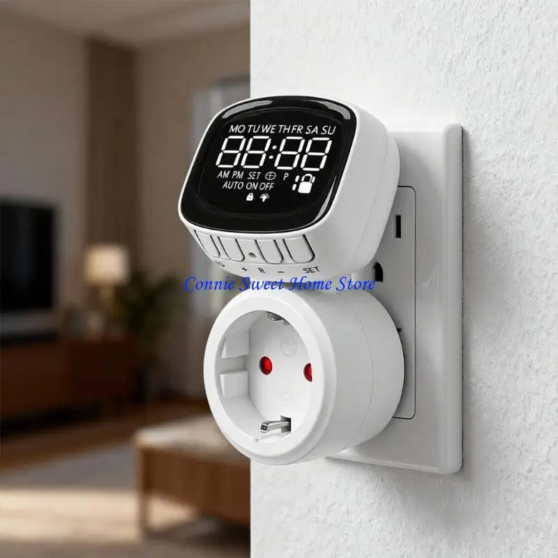 

LXAF Wall Mount Programmable Timer Socket Rotatable Display for European Standard