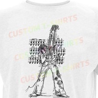 25 120_Jimmy_Page_–_Led_Zeppelin Fans' comic-style hand-drawn pattern T-shirts for both men and women in summer