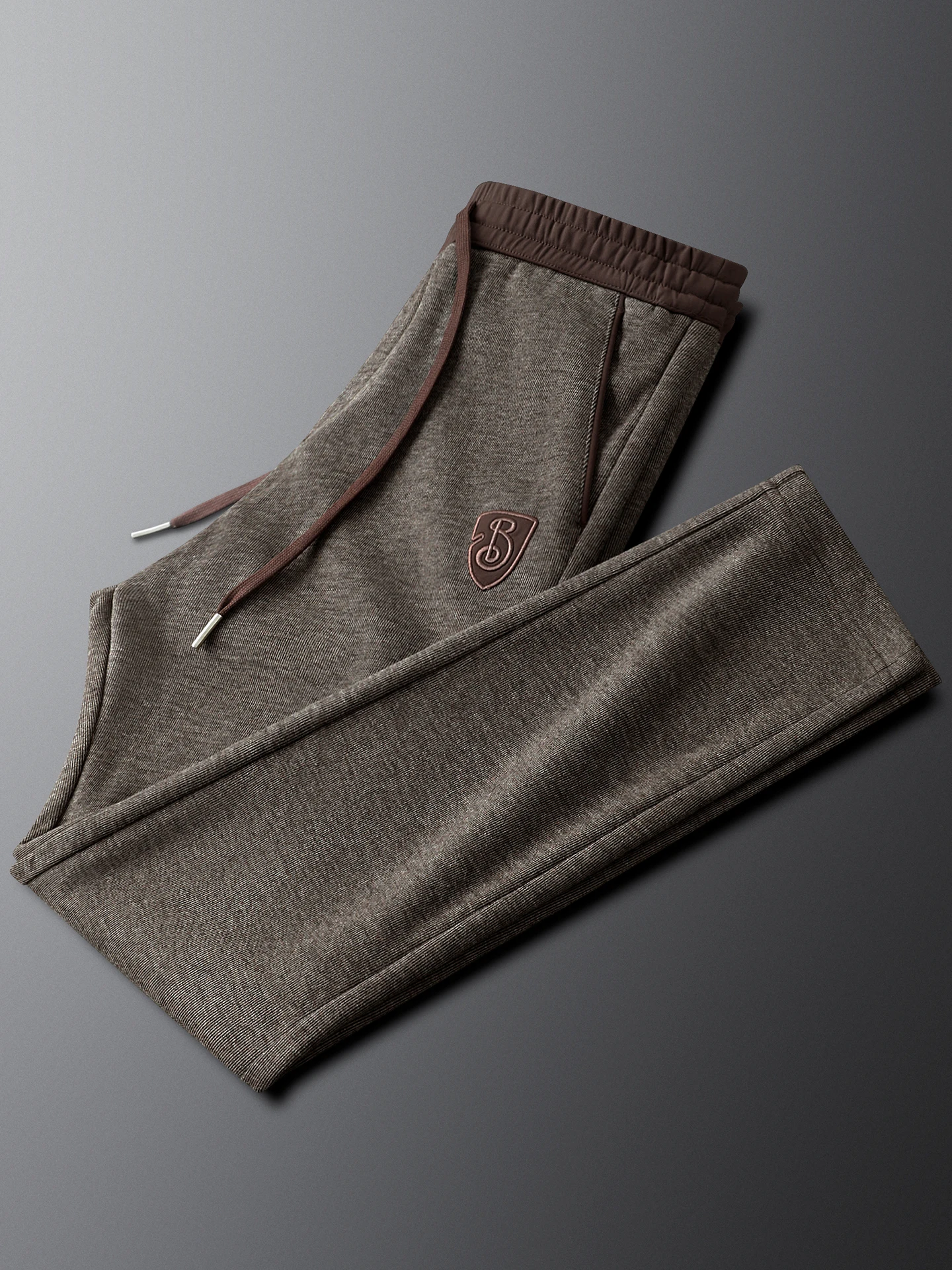 

Elegant Spring Autumn Men's Elastic Waist Wool Blend Casual Pants Straight Leg Sweatpants Comfortable Lightweight Trousers