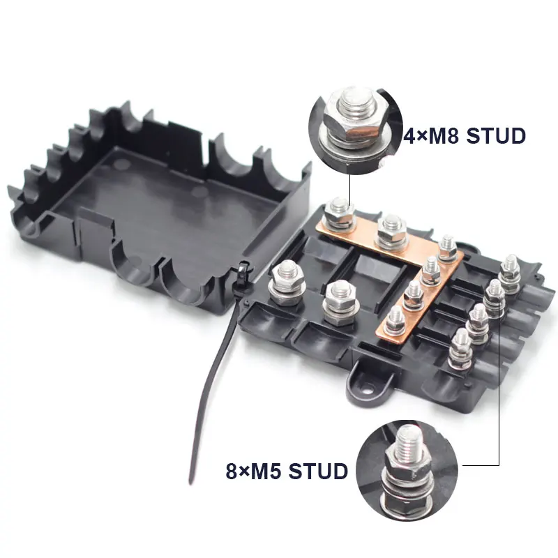 PA66 M5 M8 Lila Kupfer L 6-Wege Automotive Auto-Sicherungskasten-Halter für MIDI MEGA – Detail 4