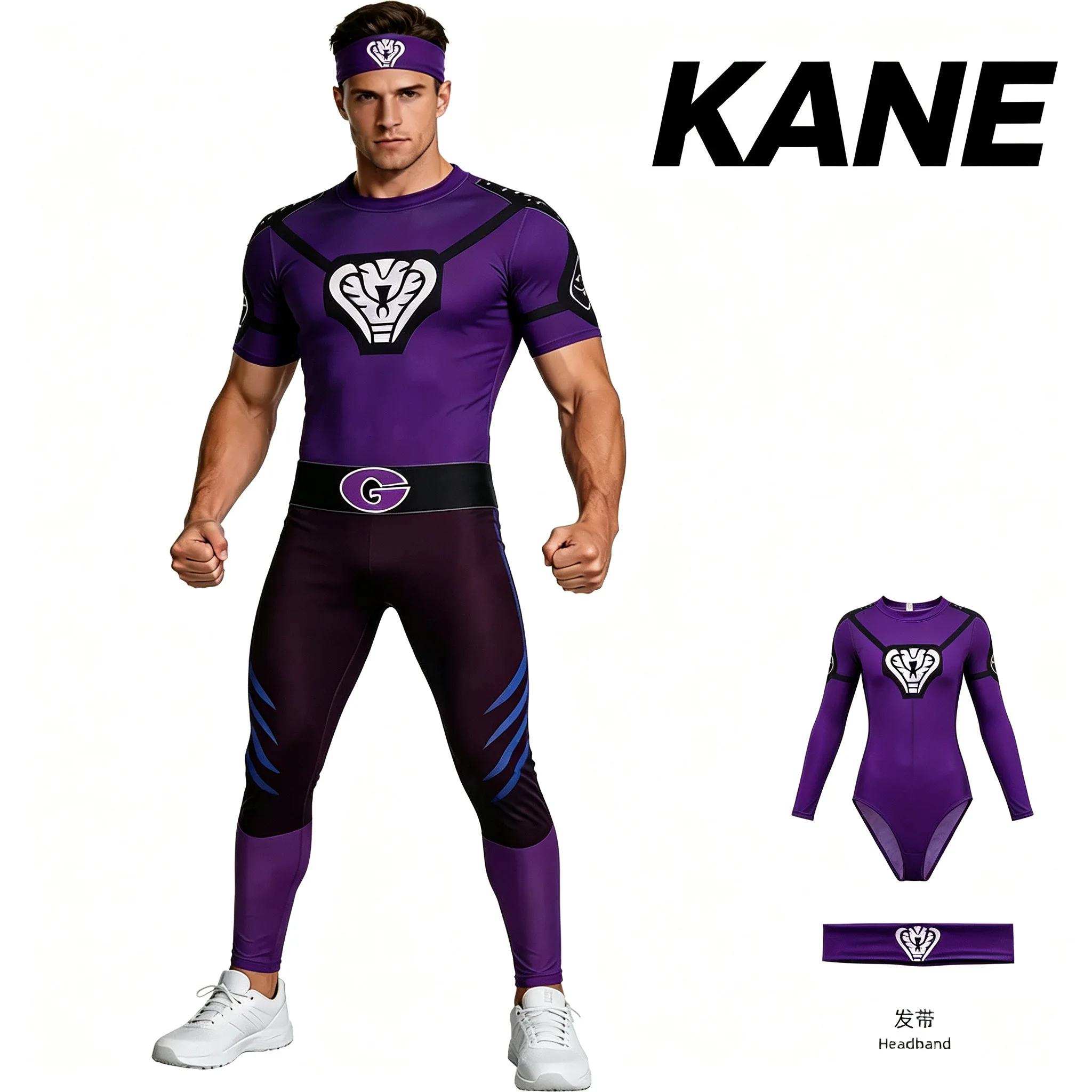 Disfraz de Goodman de Dodgeball para Hombre, Color Blanco con Detalles en Morado, Ropa Deportiva Elegante de Goodman, Uniforme para Fiesta de Halloween