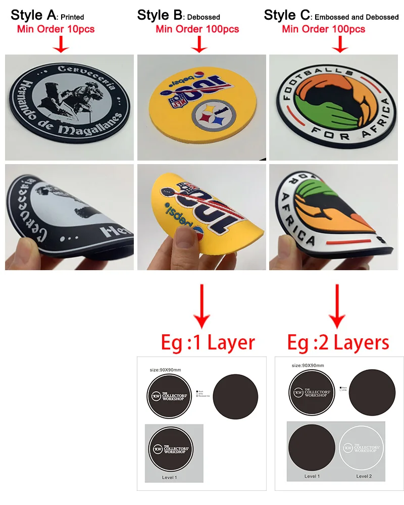 Coaster with Soft Pvc, Personalized Customization, Debossed, Colorful Logo, Drink, Eco-Friendly