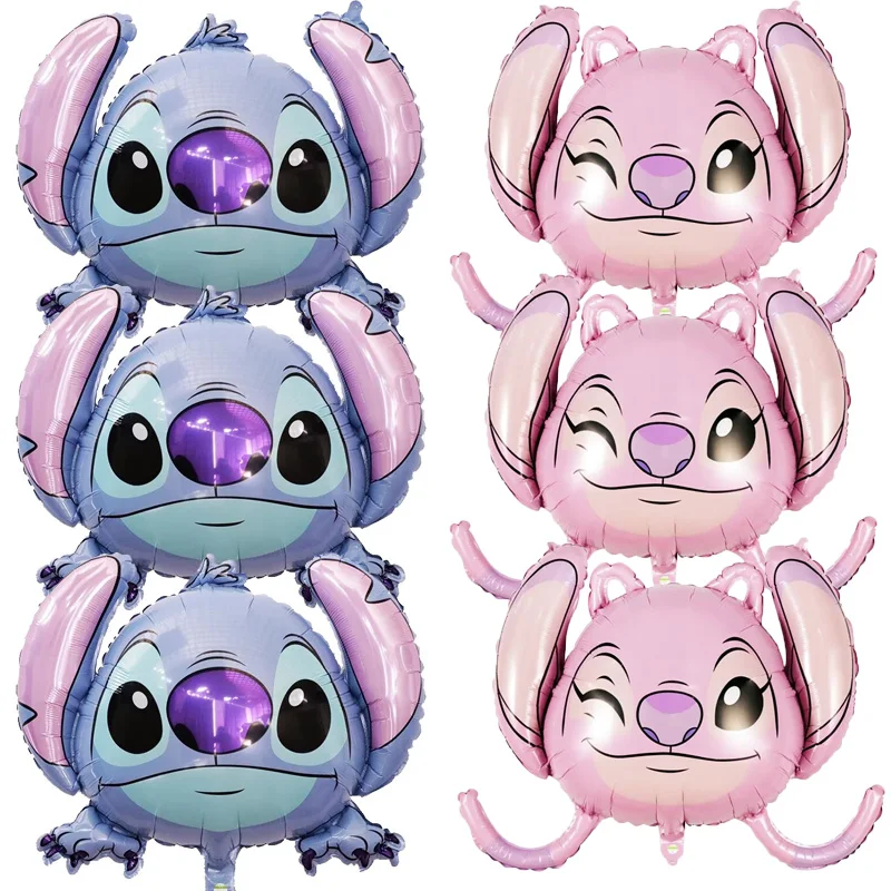 6Pcs/Pack Disney Stitch Balloons Set Boy Girl Birthday Party Decorations Aluminum Film Globos Baby Shower DIY Party Supplies