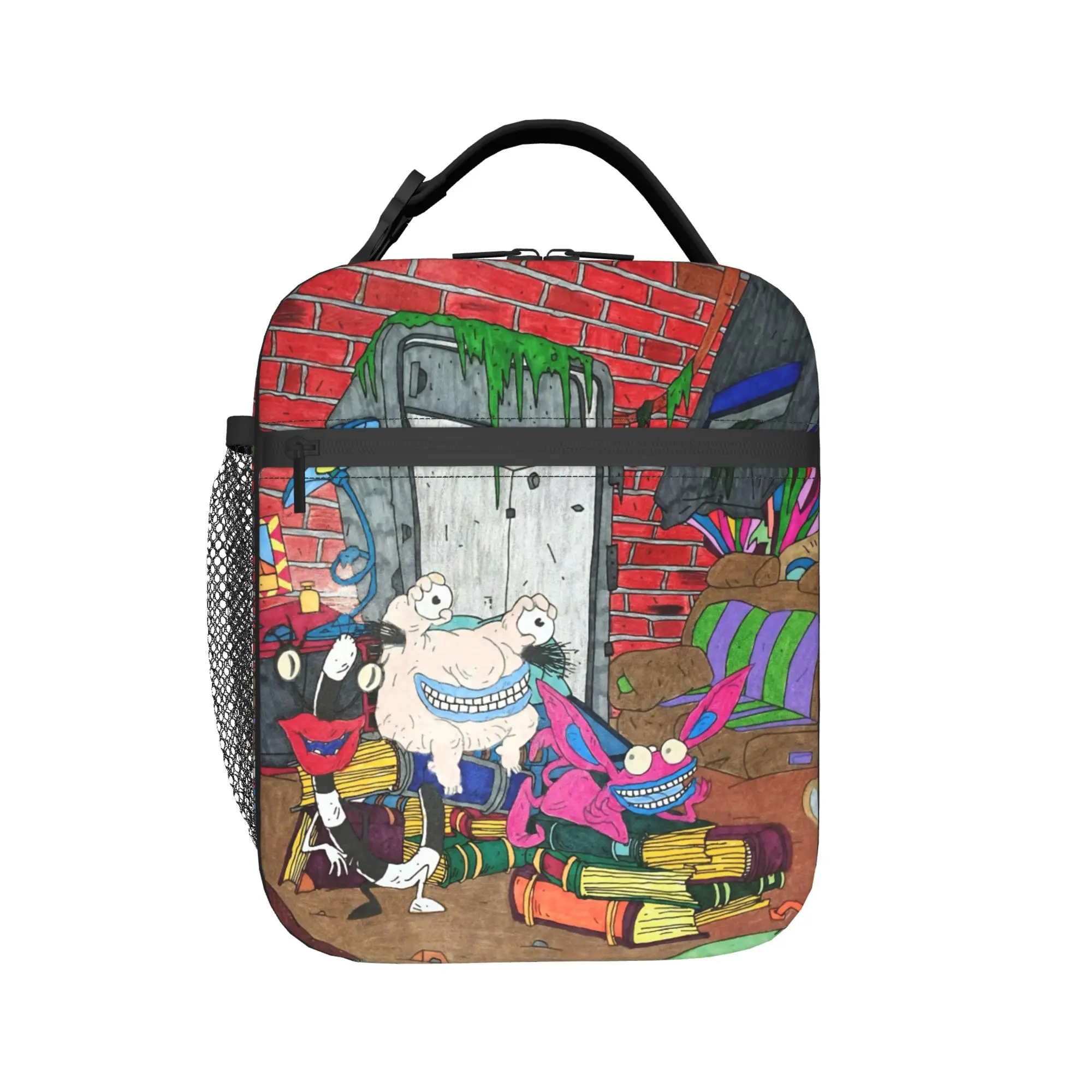 Aaahh Real M-Monsters  Insulated Lunch Bag for Men Women  Food Container Bags Reusable Thermal Cooler Bento Box For Travel