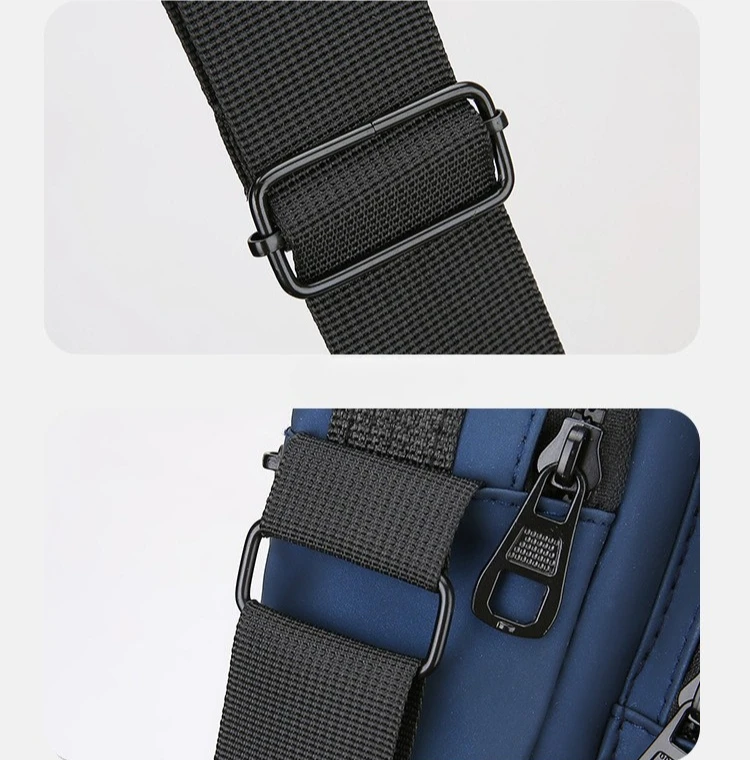 Herren-Umhängetasche, wasserdichte und strapazierfähige Geldbörse, modische Rucksacktasche mit mehreren Reißverschlüssen, Business-Reisetasche. – Detail 29