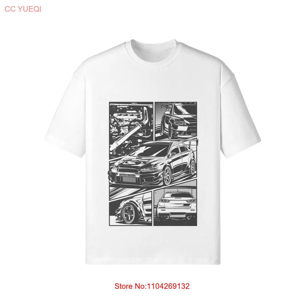 manga style evo x Vintage T Shirt automotive JDM Fans Homage For Women and Men long or short sleeves