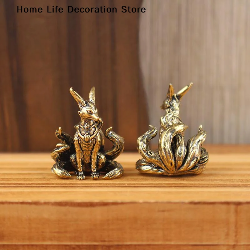 Neunschwänzige Fuchs-Statue, kleiner Geist, Fuchs, Buddha, Halle, Heimdekoration, Desktop-Ornament, Geschenk – Tierskulptur, Heimdekoration, Kunsthandwerk