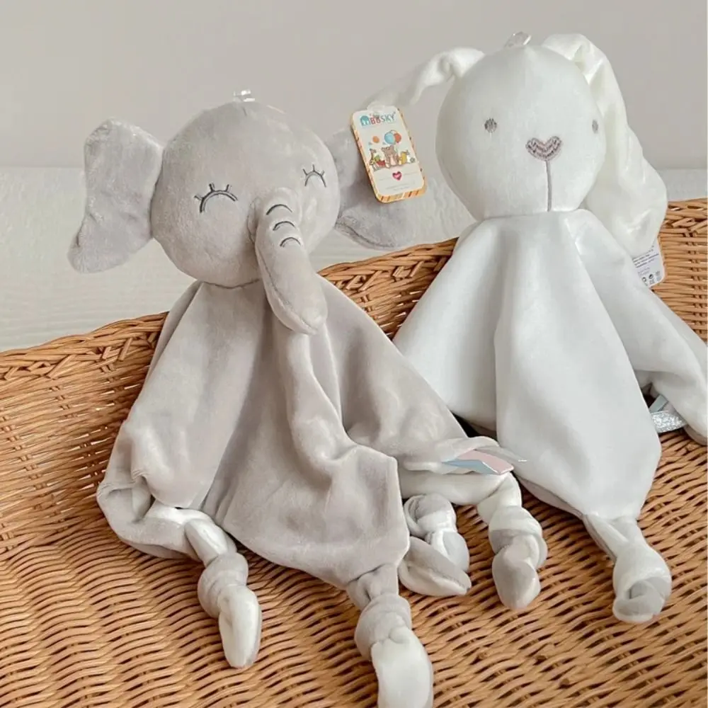 

Soft Stuffed Animal Bunny Comforting Blankie Soothing Design Infant Snuggler Cotton Fabric Plush Material Rattle Toy Toy Doll