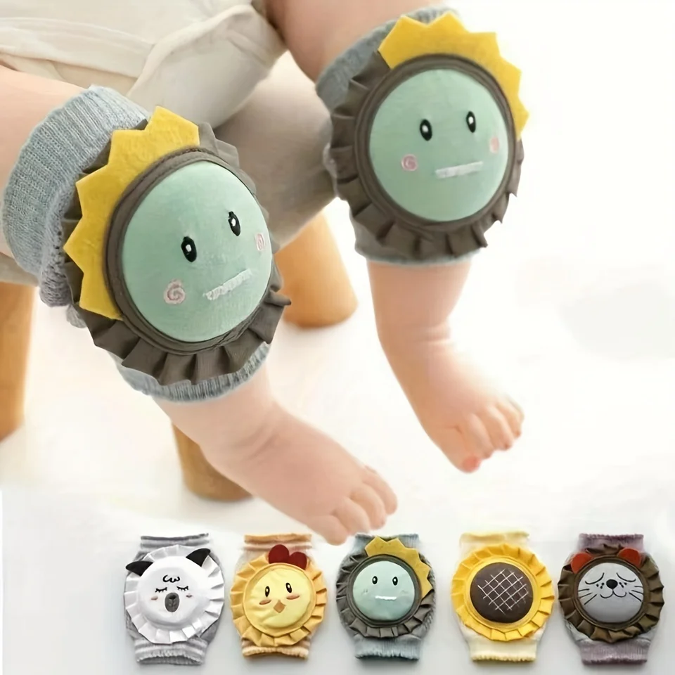 1/2 Paar Baby Sommer Cartoon Dünn schnitt Mesh Knies chützer, atmungsaktive Anti-Fall, Baby Kleinkind kriechen beweglichen Kreis Socken Set