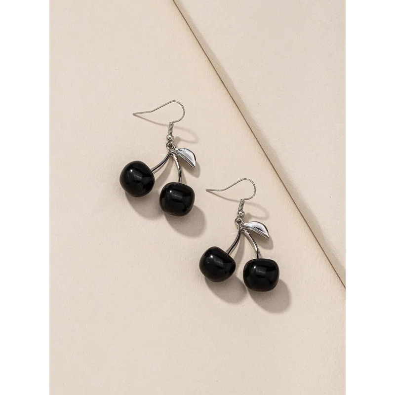 1 Pair Cherry Design Drop Earrings, Fashionable Vintage Earrings Jewelry for Women, Daily Use