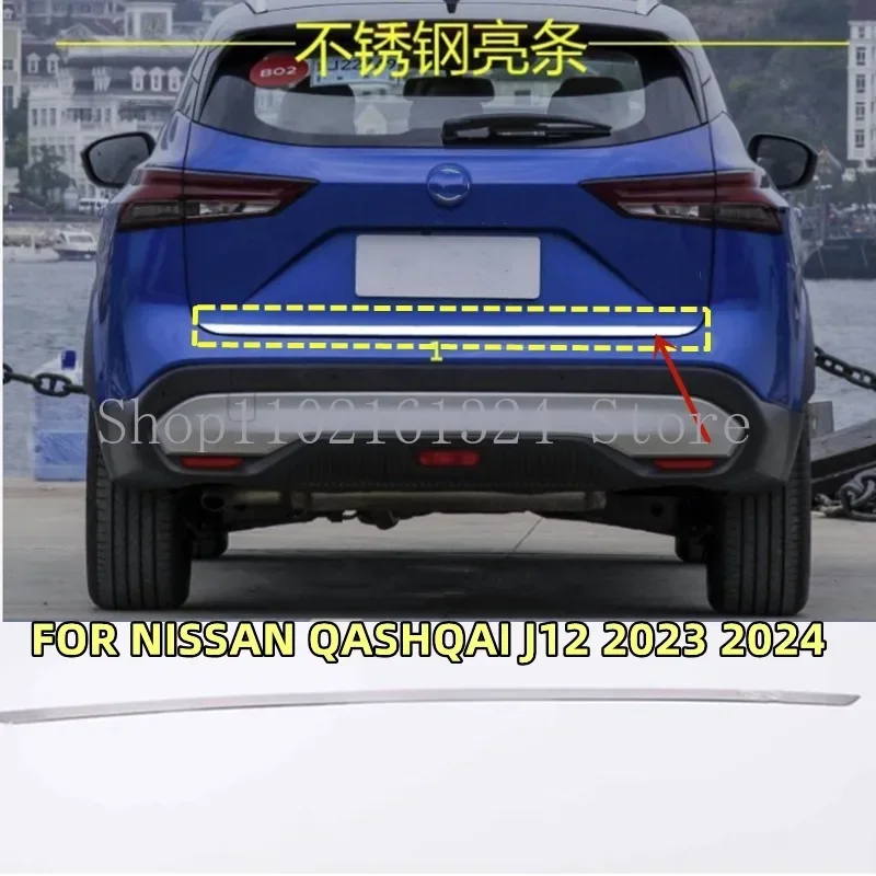 Fit For Nissan Qashqai j12 2023 2024 ailgate Rear Door Bottom Cover Molding Trim Stainless Steel back door trim car Accessories