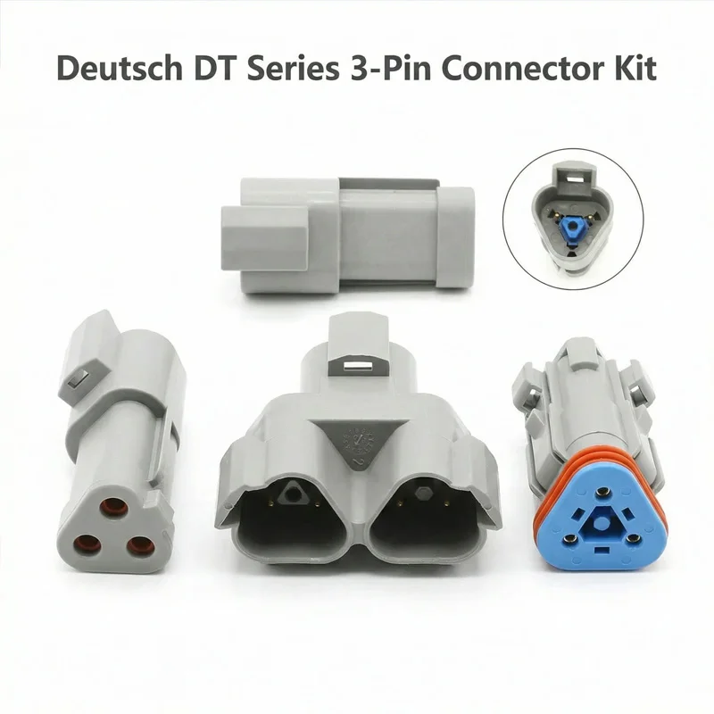 

Deutsch DT Series 3-Pin Automotive Waterproof Connector Housing,Flame Retardant 3-Way Wire Plug for Vehicle Wiring DT4-3PDT06-3S