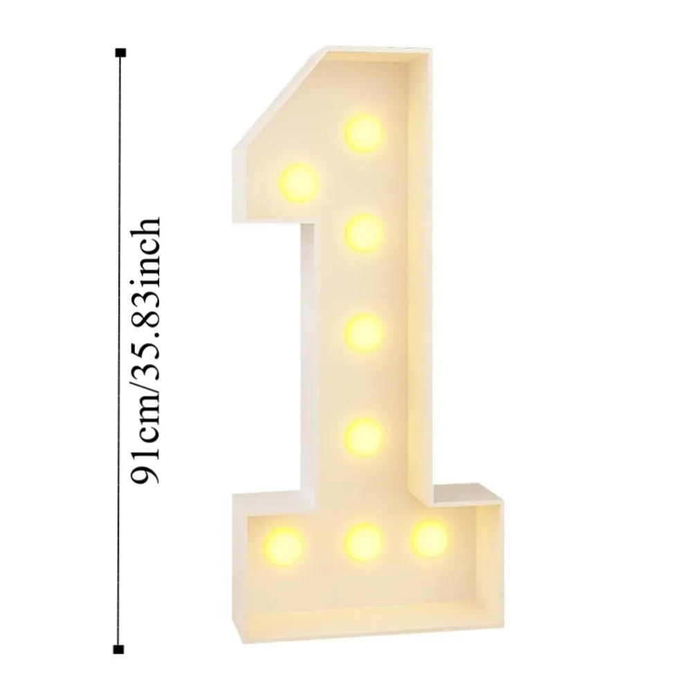 0-9 أرقام LED ضوء بالون تضيء البالونات أرقام عملاقة عيد ميلاد العملاق الشكل LED مضاءة 91 سنتيمتر صندوق تعبئة بالون #6