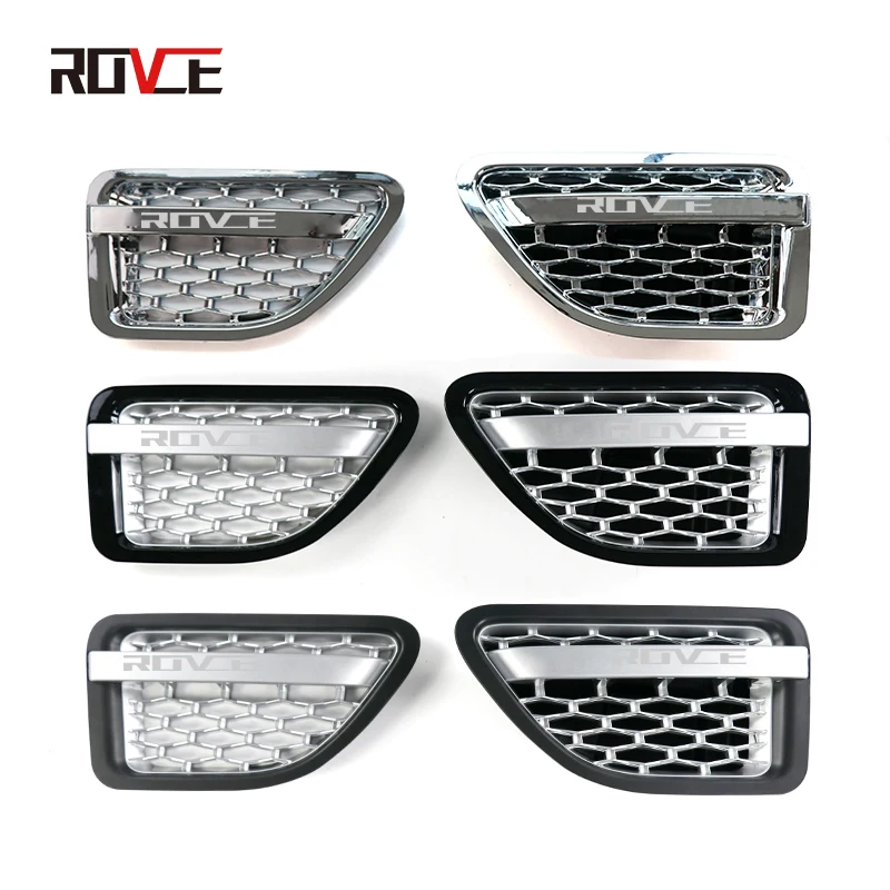 

ROVCE Car Air Flow Fender Side Vent Cover Decal Grid Decoration Sticker For Land Rover Range Rover Sport 2006 L320 Car Accessori