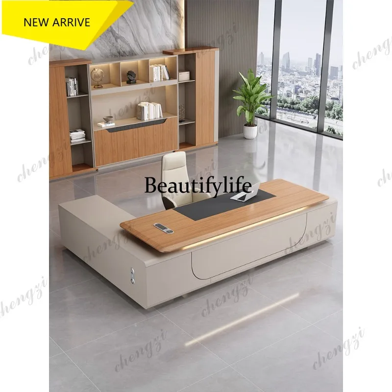 L181 General Manager's Office Leader Single President's Desk Combination High-end Boss's Desk Simple and Modern