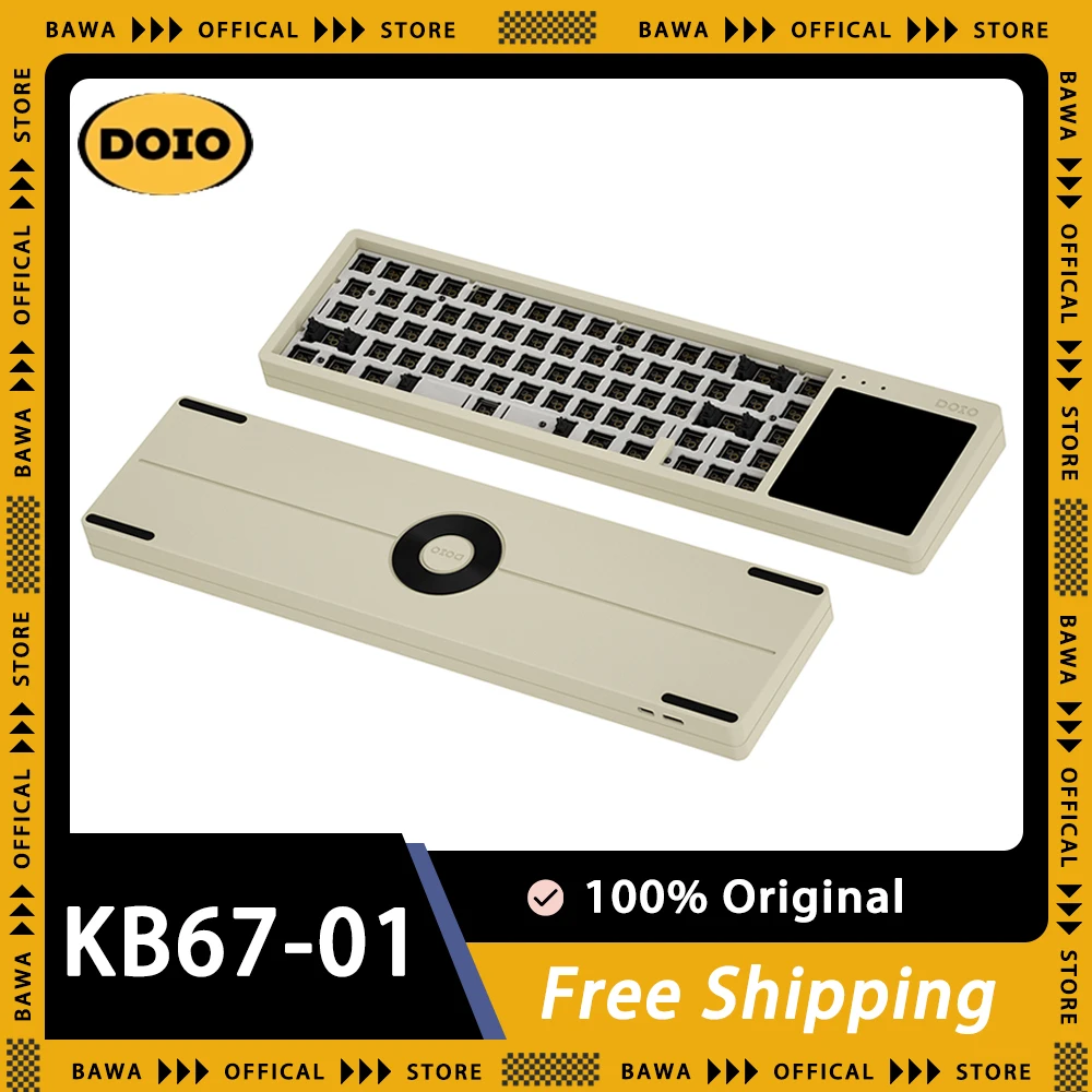 

DOIO KB67-01 Mechanical Keyboard TFT Touch Screen Aluminium Alloy Custom Programming Gaming Keyboard Hot Swap RGB VIA Pc Gamer