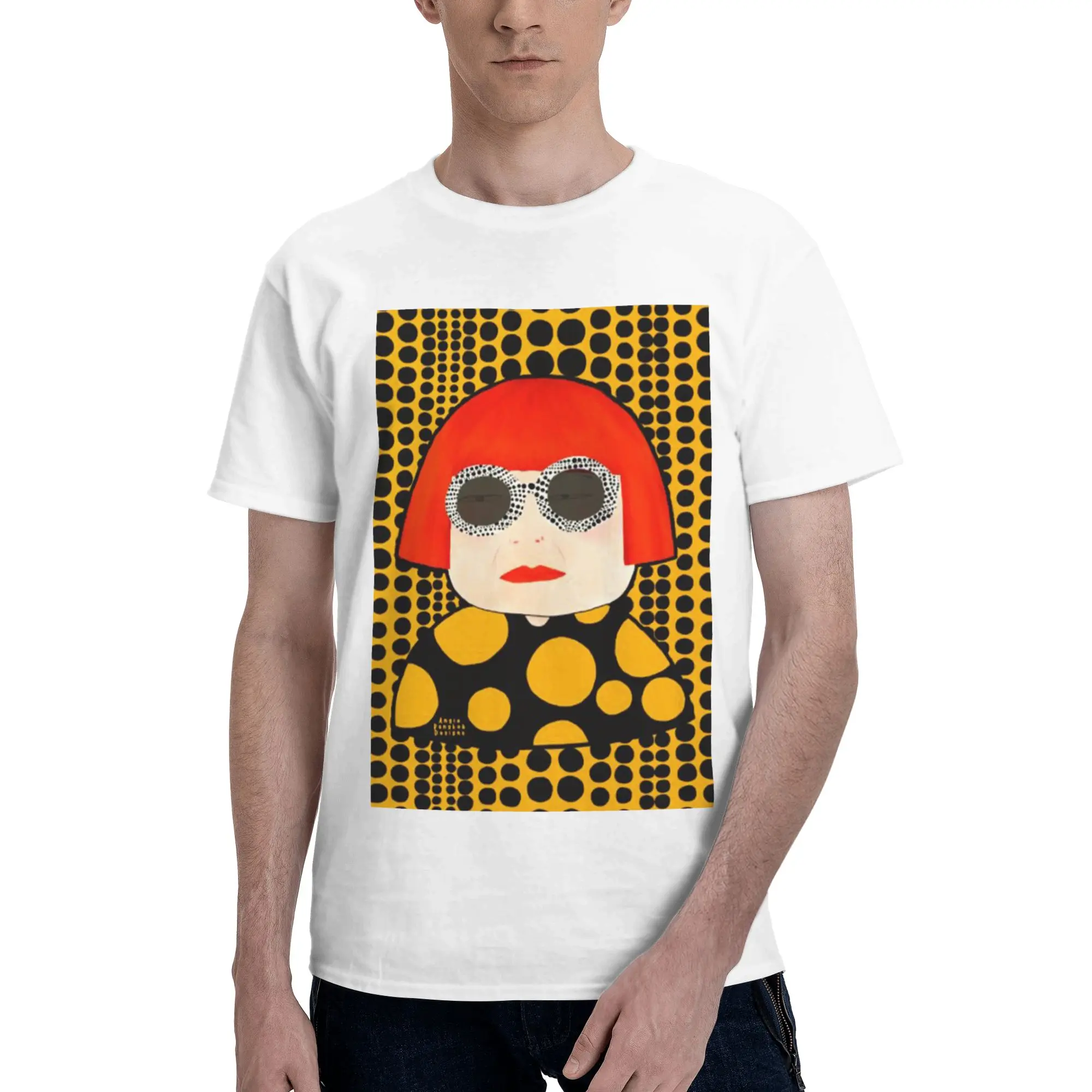 

Yayoi Kusama абстрактная живопись футболка из 100% хлопка мужские классические футболки мужские с круглым вырезом с коротким рукавом S-6XL