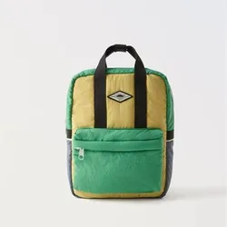 Spring and summer new fashion trend lightweight yellow with green backpack for boys and girls