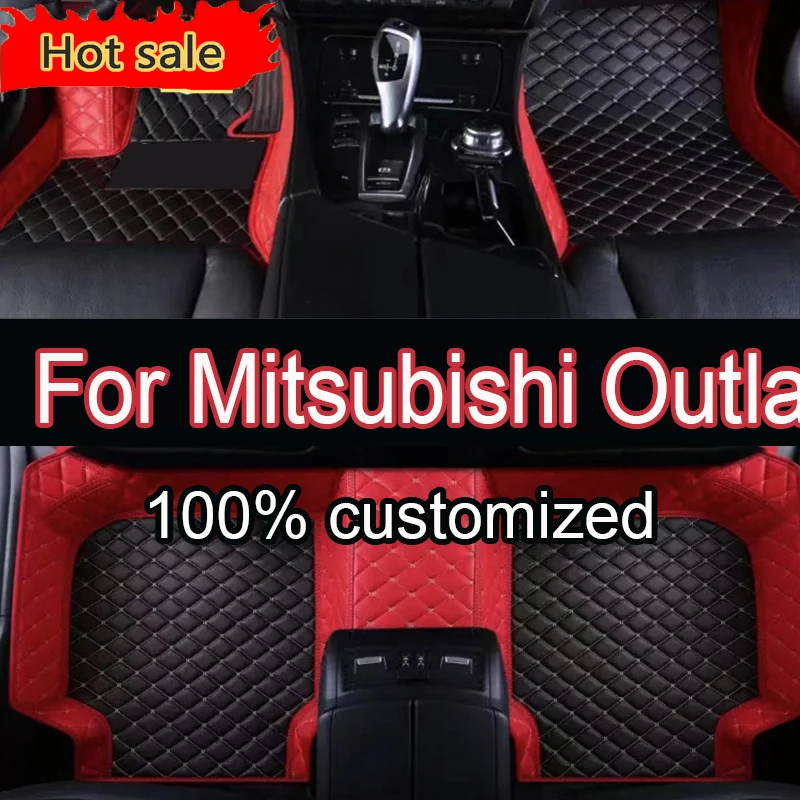 Custom Made Leather Car Floor Mats For Mitsubishi Outlander 2013 2014 2015 2016 5 Seater Carpets Rugs Foot Pads Accessories