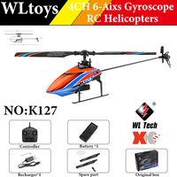 WLtoys RC Helicopters  K127 2.4Ghz 4CH 6-Aixs Gyroscope Fixed Height Single Blade Propellor Gyro Mini RC Toys for Kids Gift