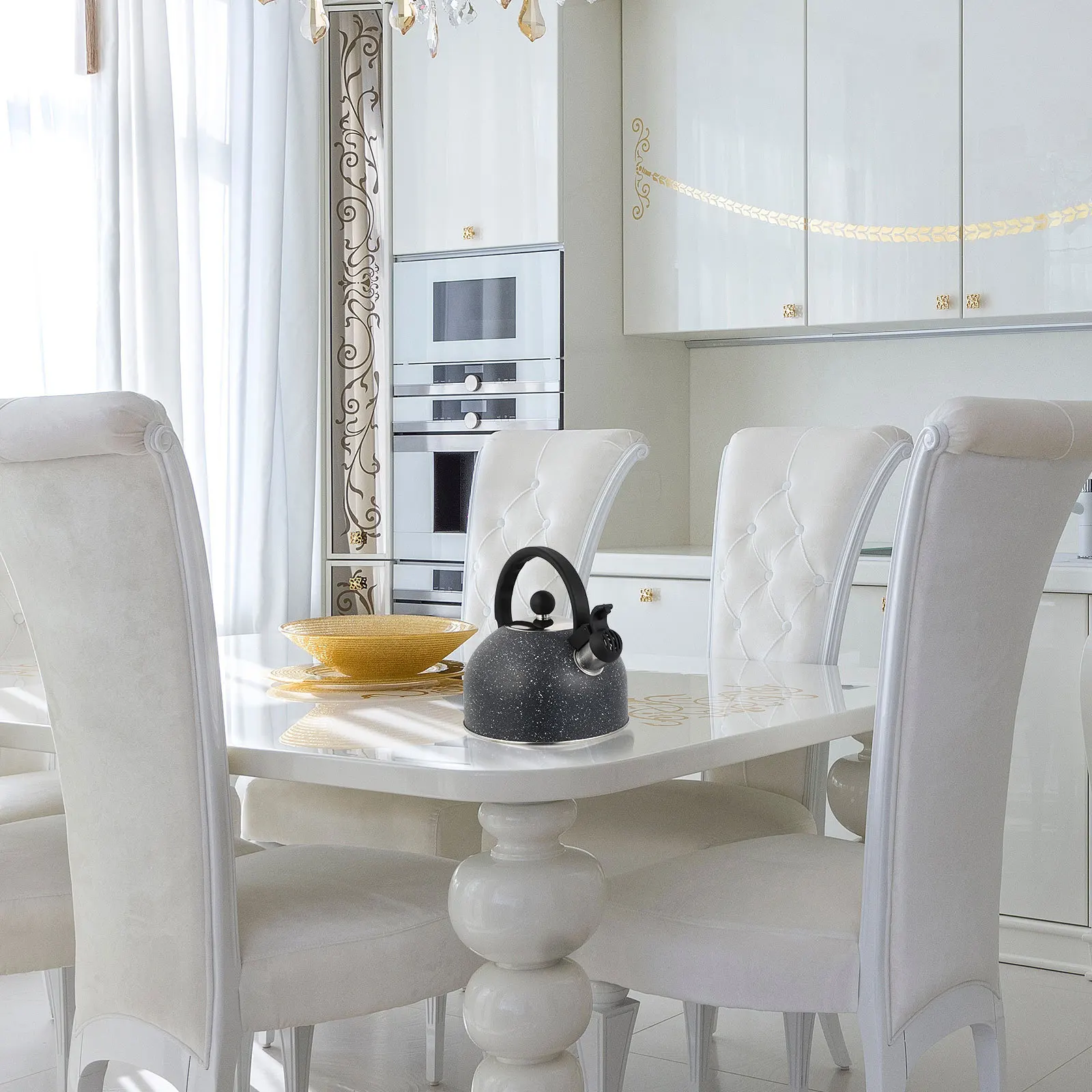 

Stainless Steel Teakettles 2 5L Anti Scald Handle Whistle Water Kettle for Tea Coffee Oatmeal Soup Household Travel Induction