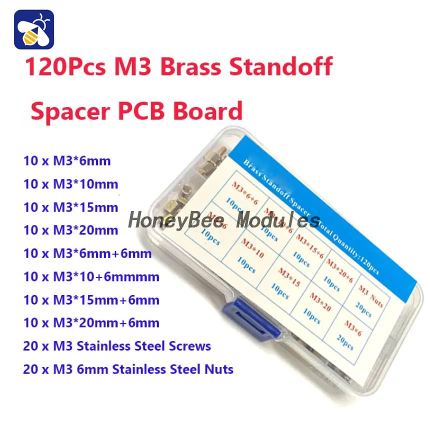 Hexagonal copper column M3 single head copper stud chassis motherboard isolation column double pass circuit board 120pcs support