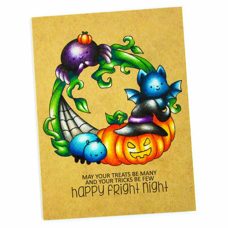 Happy Halloween Pumpkin Mummy Witch Cutting Dies Lovable Deer Monkey Cats Critter Cabin Clear Stamps DIY Scrapbooking 2022 New