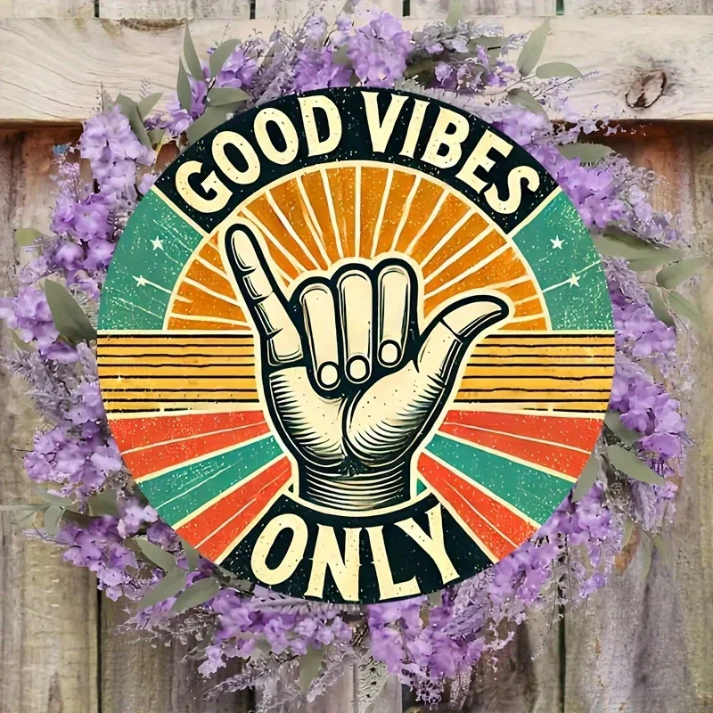CIFBUY Vintage Shaka Metal Wall Art, Hawaii Peace Hand Sign, Pre-Drilled Rustic Plaque, Surf Themed Decor for Home & Beach Bar